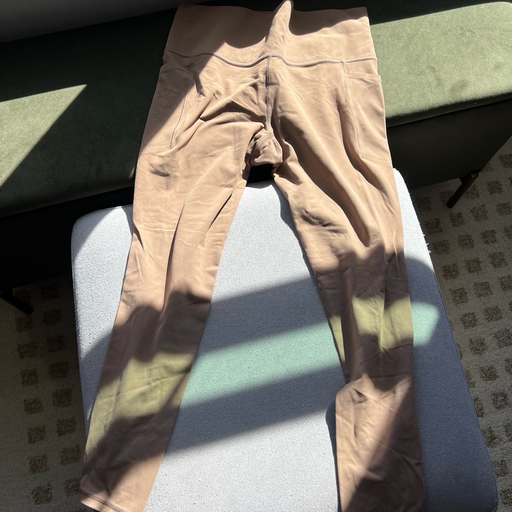 Athleta Beige/Tan Stretch Pocket Leggings